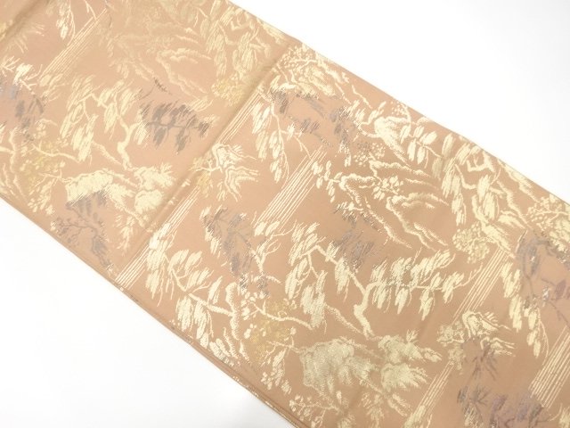 JAPANESE KIMONO / ANTIQUE PINE TREE PATTERN WOVEN / HAZE FUKURO OBI (M